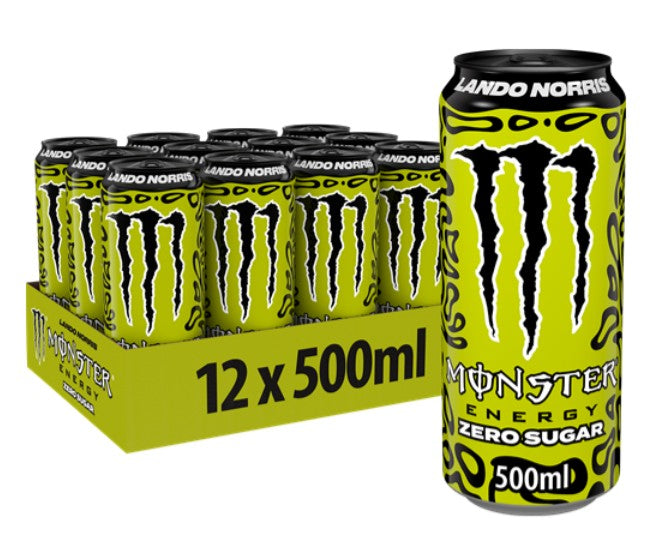 Monster Energy Drink Lando Norris Zero Sugar 500ml (Pack of 12) Delicious And Tasty "A symphony of flavors" For All Occasions