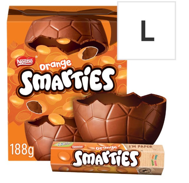 Smarties Orange Chocolate Large Easter Egg 188G (Pack of 2) "Taste the sweetness in every bite" Christmas, New Year For All Occasions