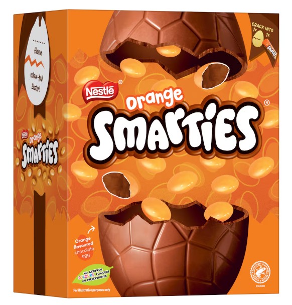 Smarties Orange Chocolate Large Easter Egg 188G (Pack of 2) "Taste the sweetness in every bite" Christmas, New Year For All Occasions