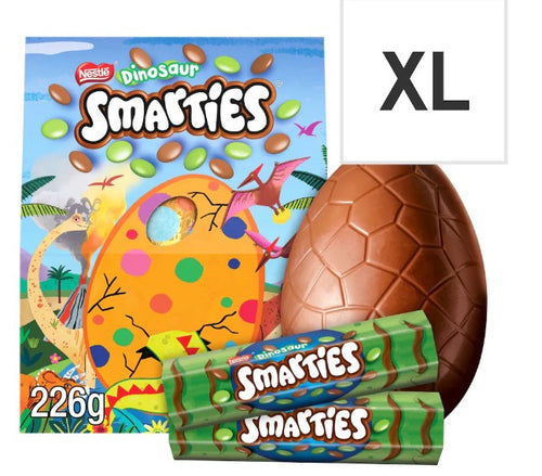 Smarties Dinosaur Milk Chocolate Giant Easter Egg 226g (Pack of 2) Delicious And Tasty 