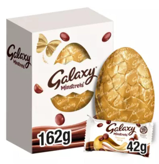 Galaxy Minstrels Milk Chocolate Large Easter Egg 162g (Pack of 4) "A symphony of flavors" For All Occasions