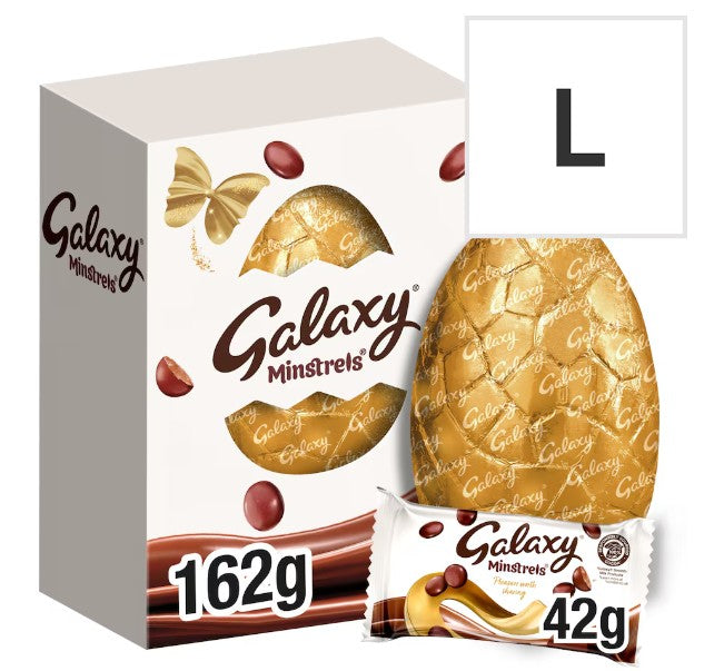 Galaxy Minstrels Milk Chocolate Large Easter Egg 162g (Pack of 4) "A symphony of flavors" For All Occasions