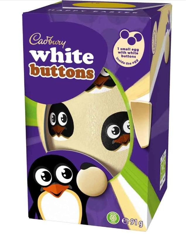 Cadbury White Chocolate Buttons Egg 91g (Pack of 6) "A symphony of flavors" Delicious And Tasty For All Occasions