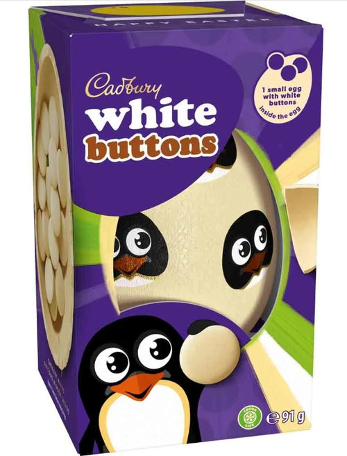 Cadbury White Chocolate Buttons Egg 91g (Pack of 6) 