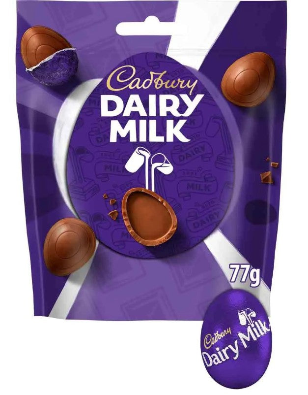 Cadbury Dairy Milk Mini Chocolate Eggs Bag 77g (Pack of 4) "A symphony of flavors" Delicious And Tasty For All Occasions