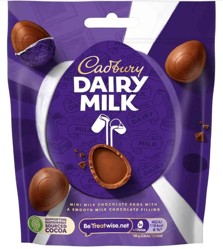 Cadbury Dairy Milk Mini Chocolate Eggs Bag 77g (Pack of 4) "A symphony of flavors" Delicious And Tasty For All Occasions