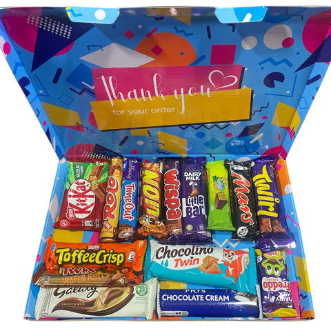 A Mix Of Treats 15 Chocolate Bars, Hamper – Gift Box with Mixed Flavors 
