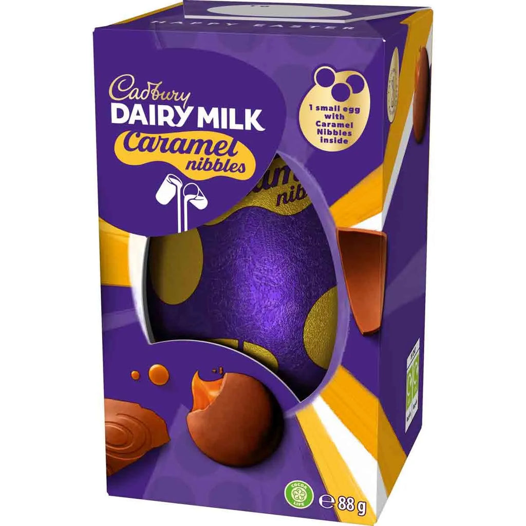 Cadbury Caramel Nibbles Easter Egg 88g (Pack of 6) "A symphony of flavors" Delicious And Tasty For All Occasions