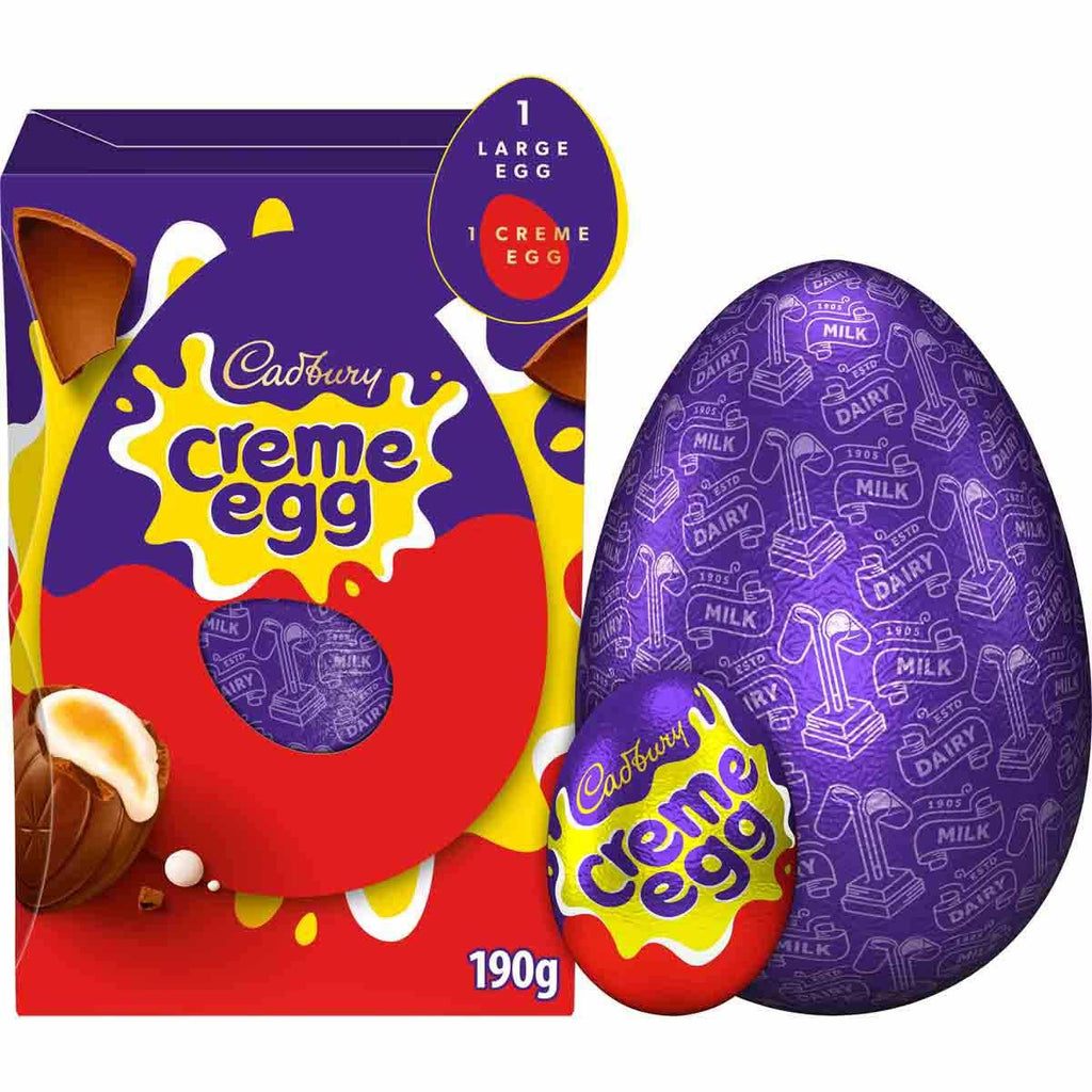 Cadbury Creme Egg Large Easter Egg 190g (Pack of 2) "Taste The Sweetness In Every Bite" Twisty Treat, Special For Easter Christmas,Birthday