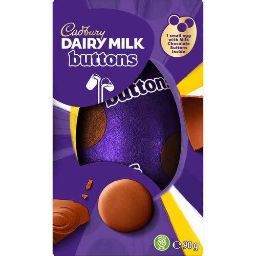 Cadbury Dairy Milk Chocolate Buttons Egg 90g (Pack of 6) 
