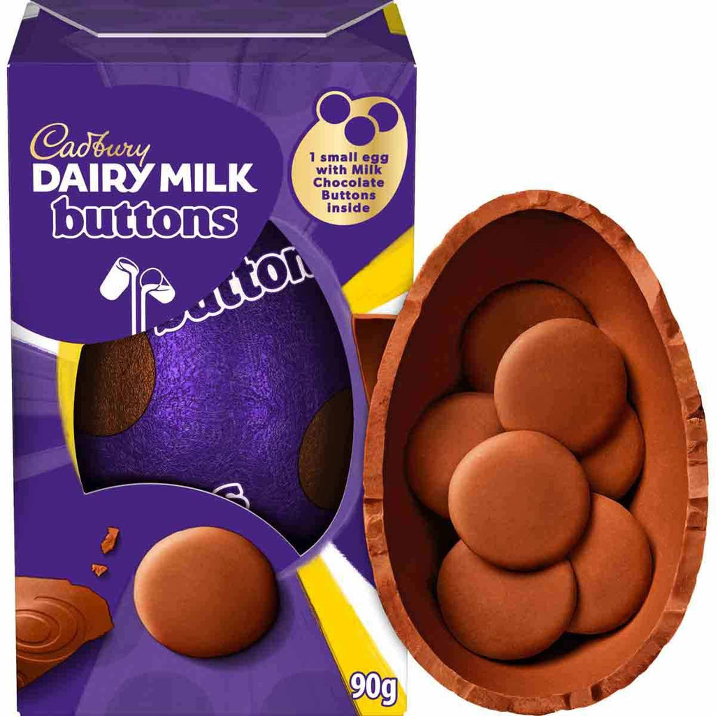 Cadbury Dairy Milk Chocolate Buttons Egg 90g (Pack of 6) "Taste The Sweetness In Every Bite" Twisty Treat, Special For Easter Christmas,Birthday