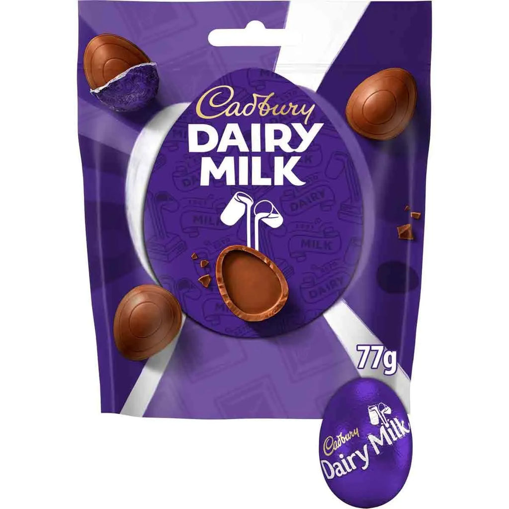 Cadbury Dairy Milk Mini Chocolate Eggs Bag 77g (Pack of 4) "A symphony of flavors" Delicious And Tasty For All Occasions