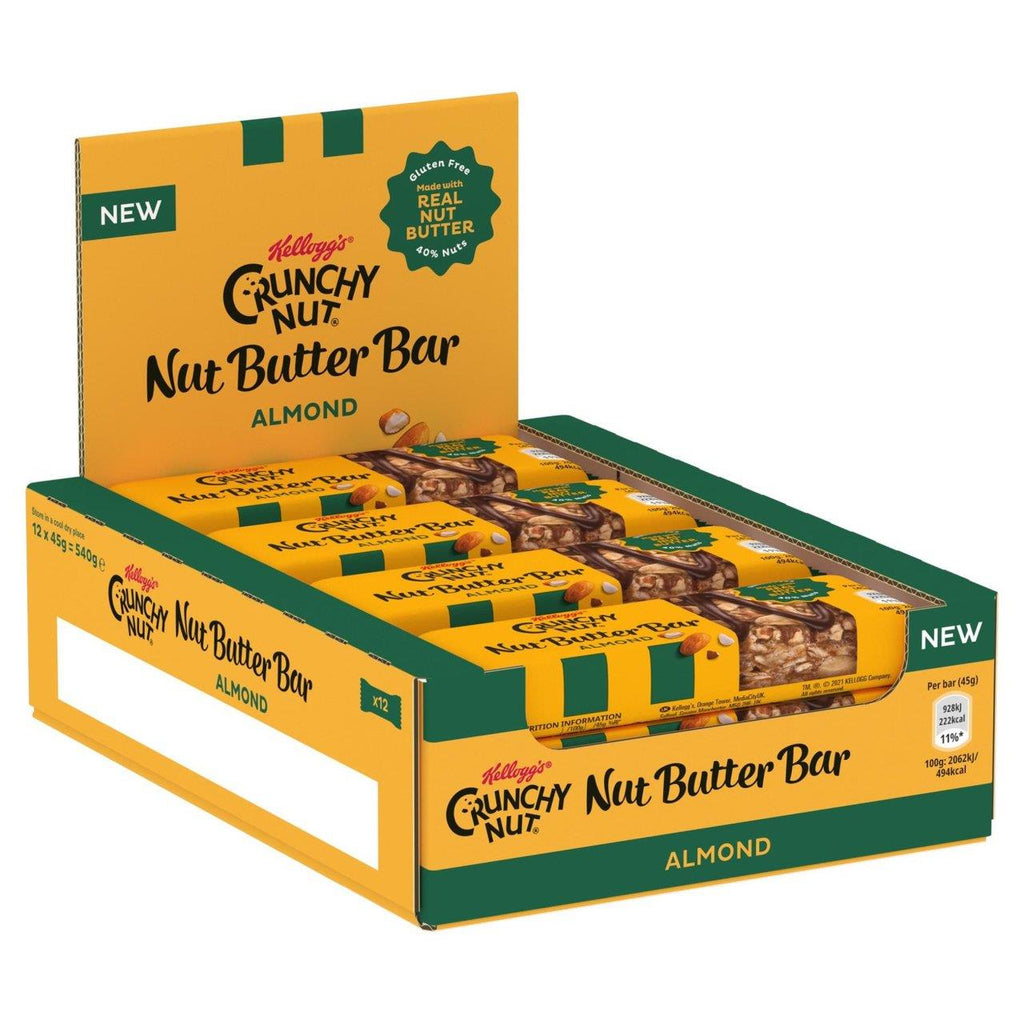 Kellogg's Crunchy Nut Butter Almond Chocolate Bar 45G (Pack Of 12) "A velvet embrace of pure bliss" For All Occasions
