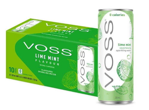 VOSS Water Lime Mint 330ml (Pack of 10) Natural Fruity Flavour Taste And Pure Lust For Life