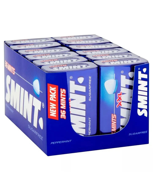 SMINT XXL Peppermint Sugar-Free Mints X 12 Tins - 36 Mints Per Tin