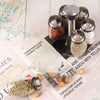 6pcs Glass Spice Jars Carousel Herbs Container w/Rotating Revolving Rack Stand Carousel Herbs Container w/Rotating Revolving Rack Stand