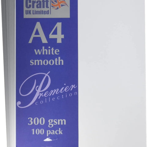 Craft UK A4 300Gsm-200 Sheets, White Card 300gsm - Free Delivery Easy To Use