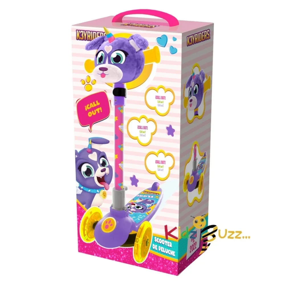 Scooter 3 Wheeled Perrycornio Plush Head Scooter For Kids -UK Fast Delivery