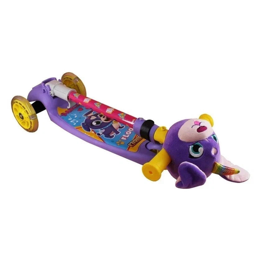 Scooter 3 Wheeled Perrycornio Plush Head Scooter For Kids -UK Fast Delivery