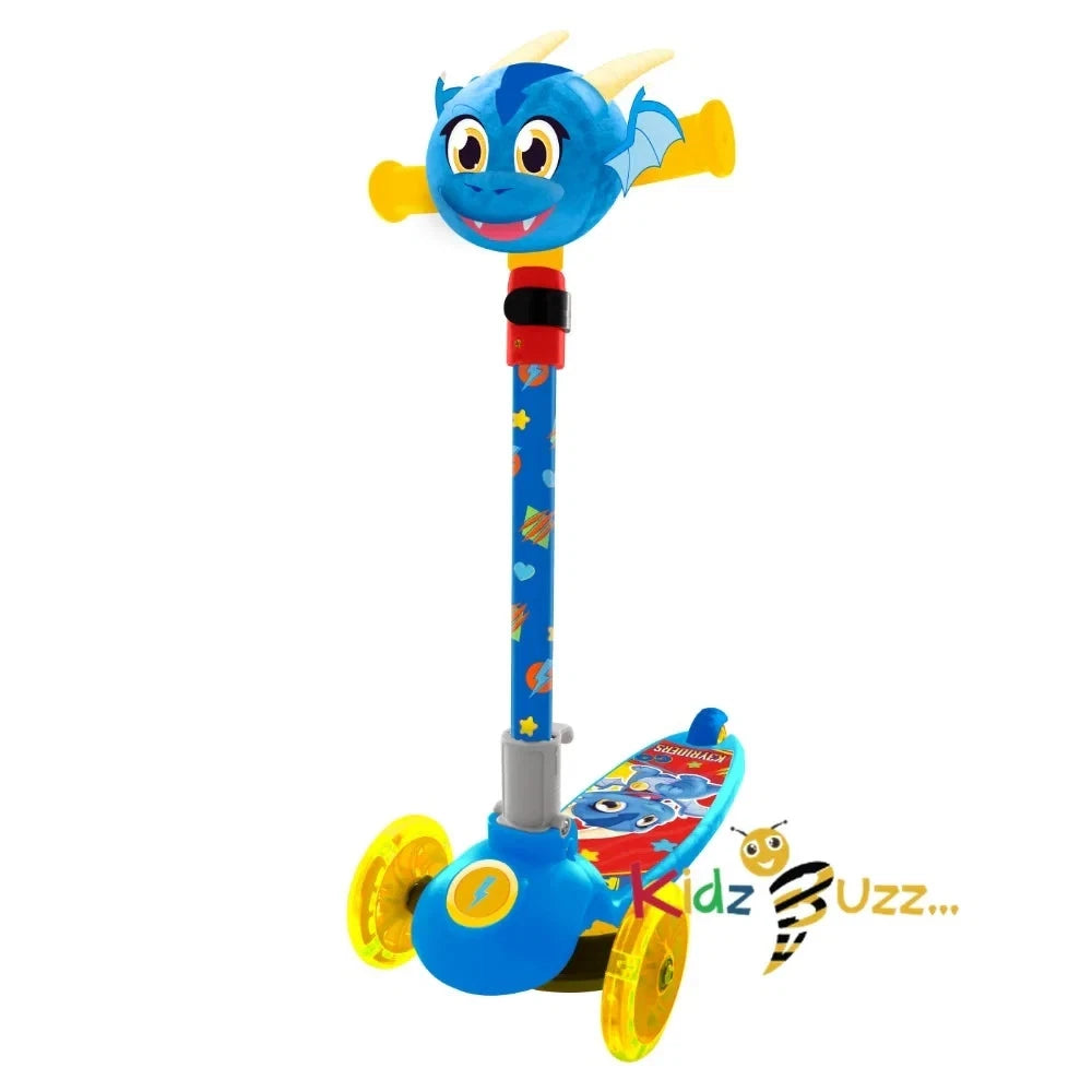Scooter 3-Wheeled Plush Head Draky Scooter for Kids Foldable Scooter UK Fast Delivery