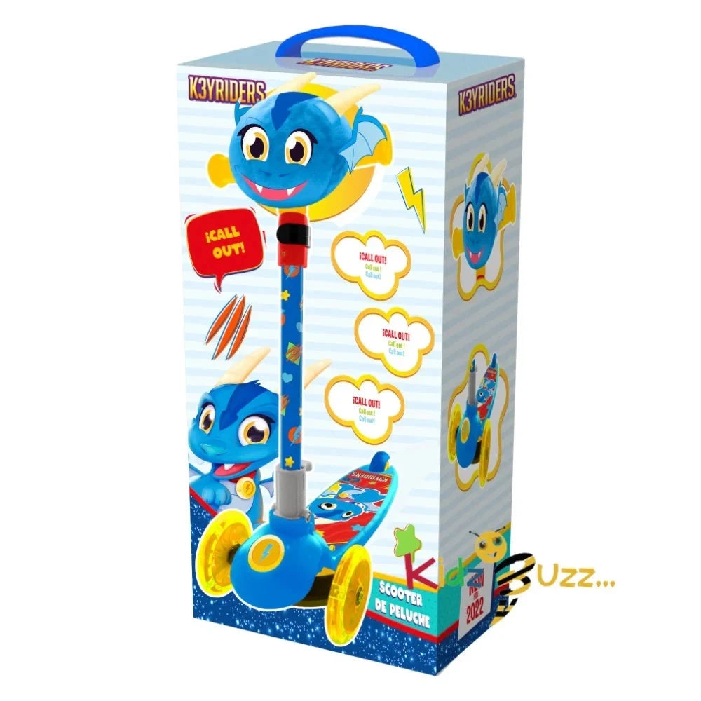 Scooter 3-Wheeled Plush Head Draky Scooter for Kids Foldable Scooter UK Fast Delivery