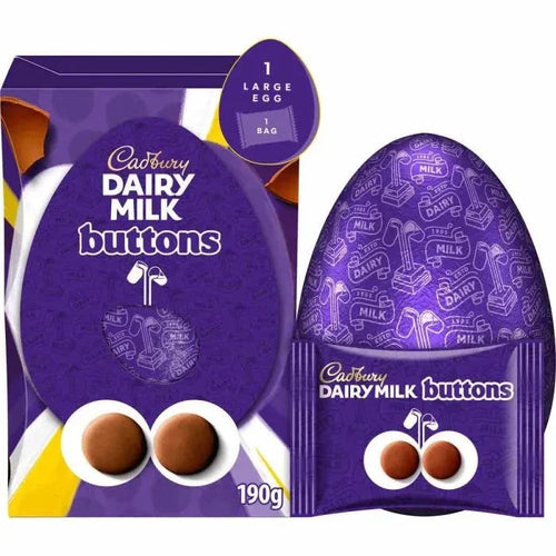 Cadbury Dairy Milk Buttons Traditional Easter Egg 190g (Pack of 2) Gift For Easter