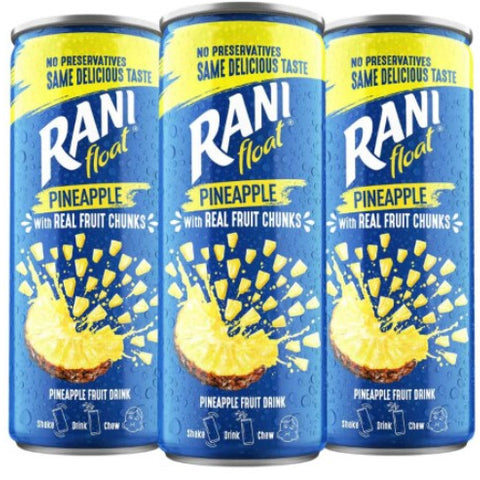 Rani Float Pineapple Fruit Drink With Chunks 240ml (Pack of 24) 