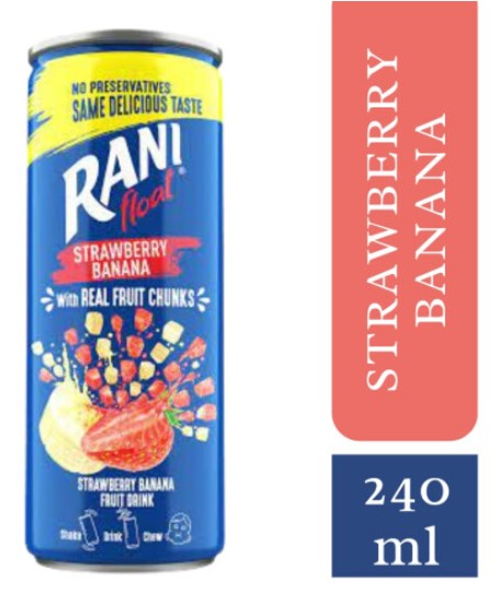Rani Float Strawberry Fruit Drink with Chunks 240ml (Pack of 24) Delicoius And Tasty